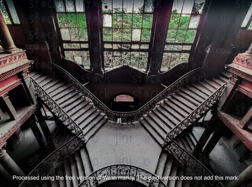 top view for staircase in a palace