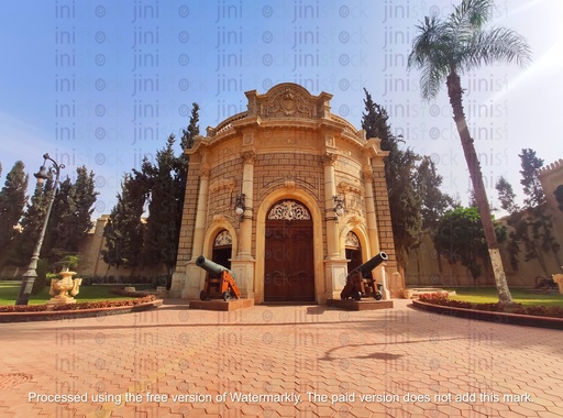 two cannons on the side of palace or castle entrance