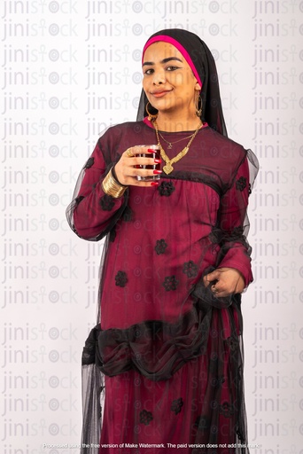 nubian woman drinking tea