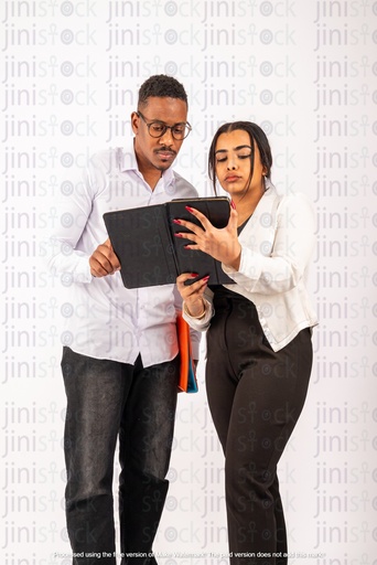 Egyptian woman and man working