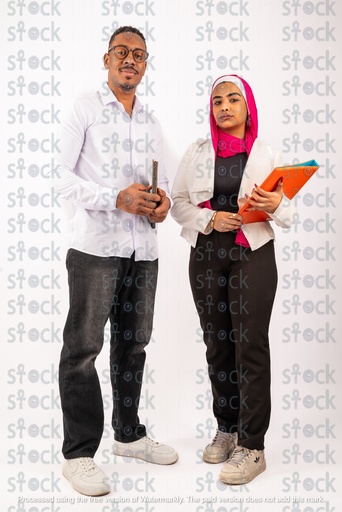 man and girl at work