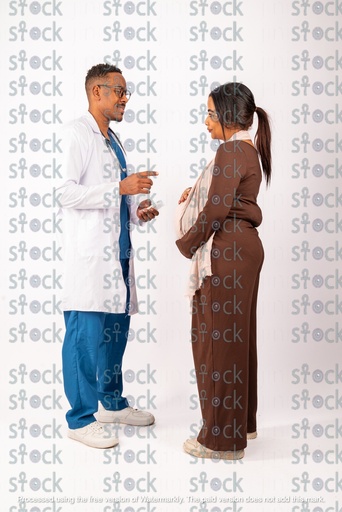 Mother listens to the doctor