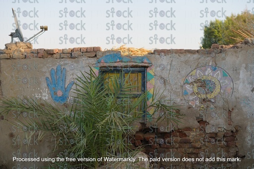 Drawings on the walls of buildings