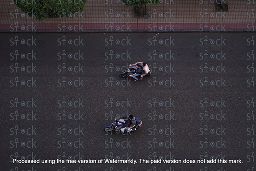 Motorcycles from a high angle