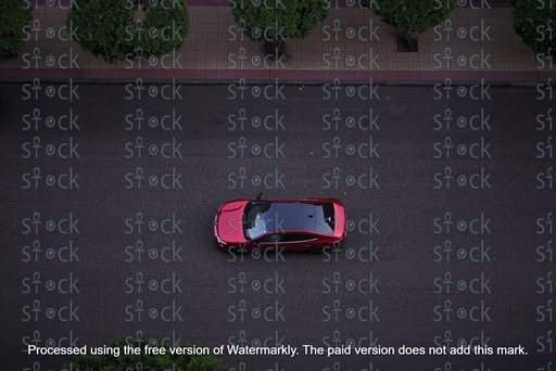 Red car from a high angle