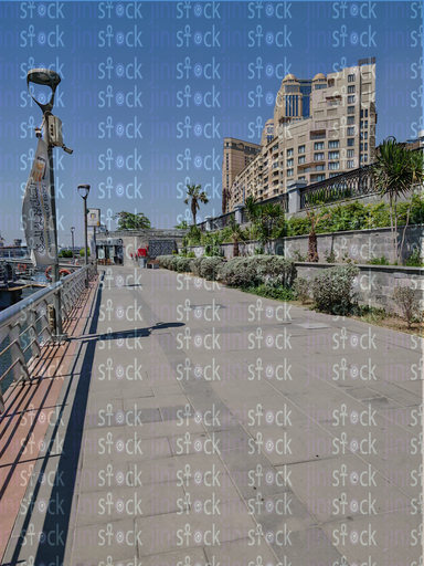 One of the walking paths in the Egyptian tourist walkway 