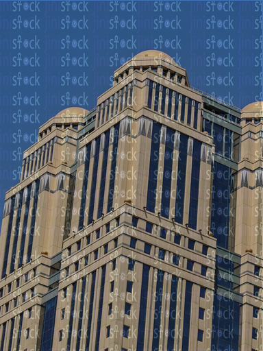 Skyscrapers with shiny blue glass