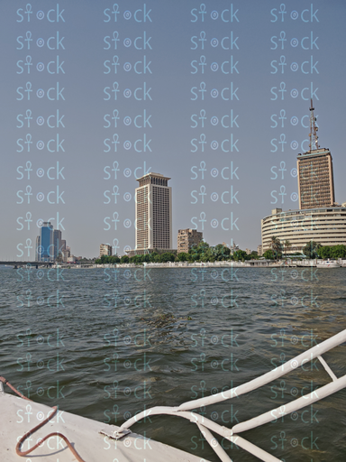 Sunlight reflects on the Nile waters