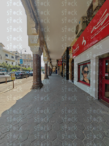 Shops and pedestrian path 