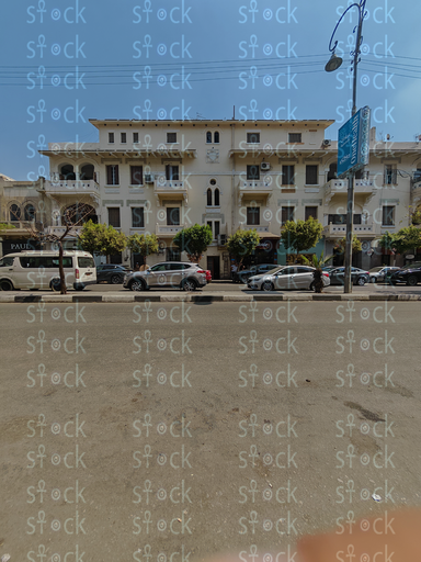 Square view with old buildings 