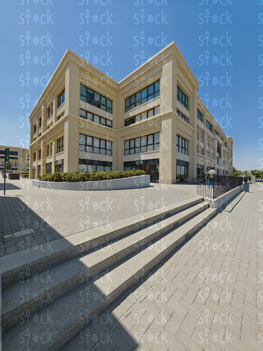 Angular corner building with glass