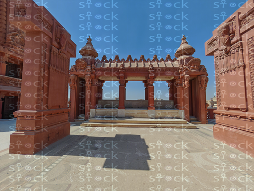 Arched passage with carved lintel