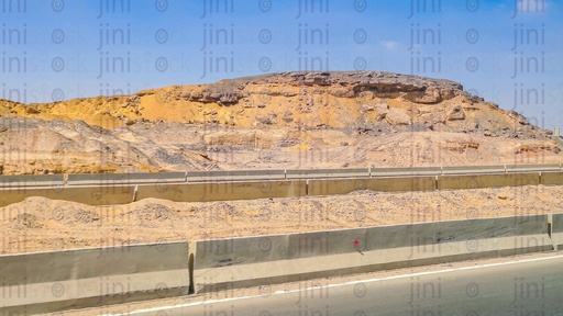 Mountains on the road that express Egypt touristic landmarks as designs background.