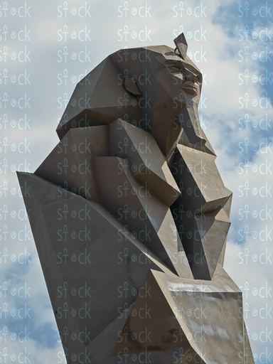 Close-up statue face details 