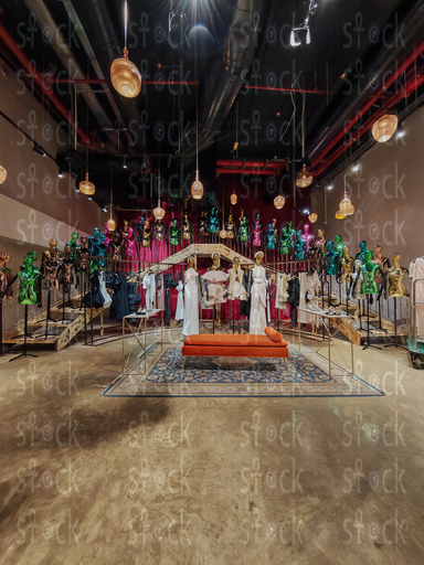 A modern fashion showroom display