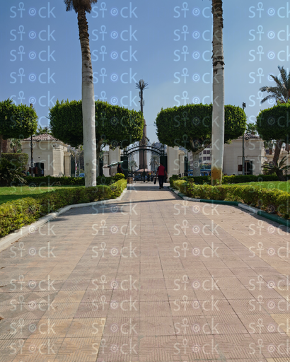 The main university gate from inside the campus