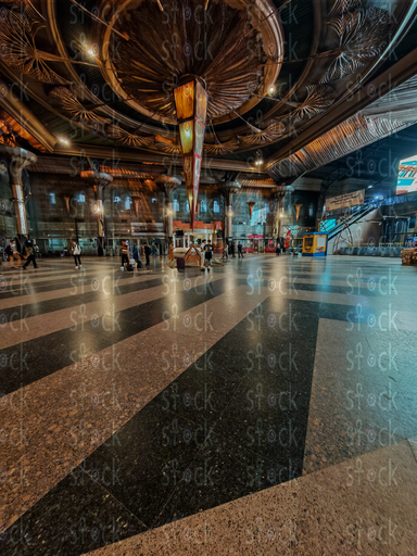 Ornate Dome Lights Inside Cairo’s Main Station