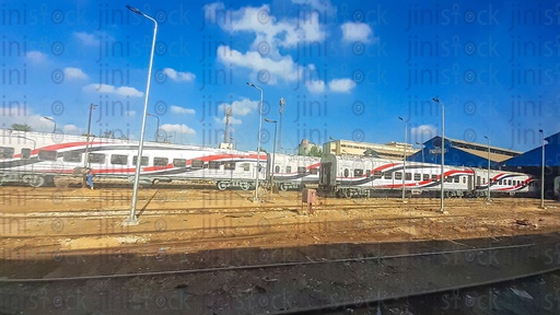 Trains in Misr train station