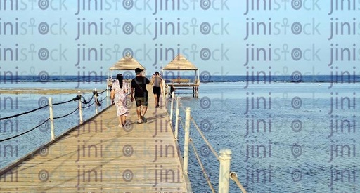 A walk bridge for people on the Red Sea