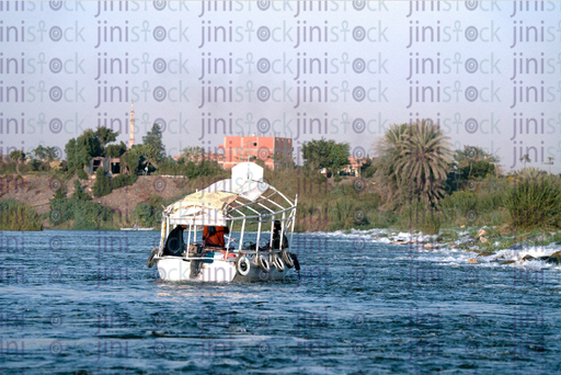 A Boat on the Nile River in Al Qanater Al khiria in Qalyubia - stock image